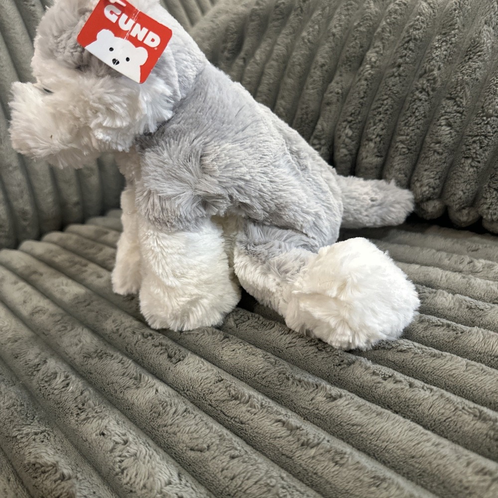 Gund Fair Isle Arctic Dog Fluffy Husky Plush Stuffed Puppy Animal White Gray NWT - Picture 11 of 16